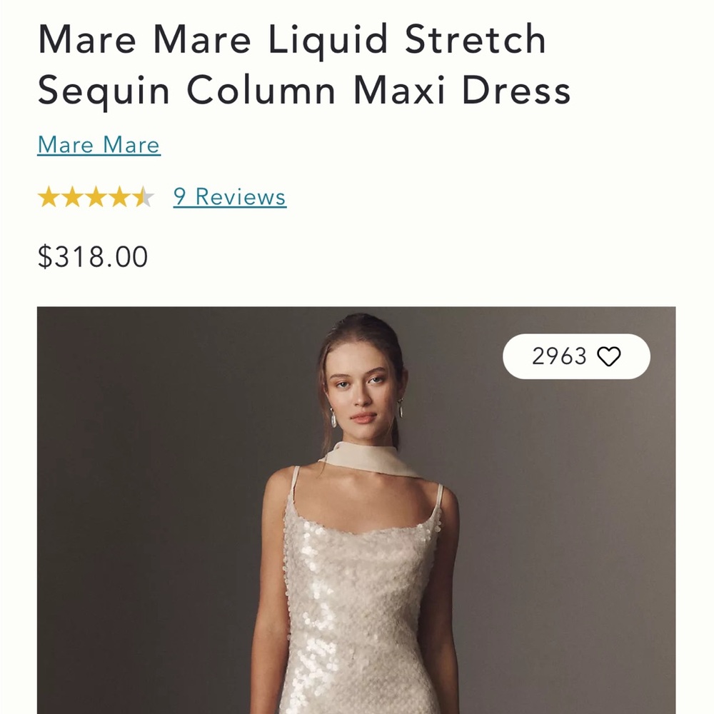 Mare Mare Sequin Maxi Dress - Cream Size L. New with tag